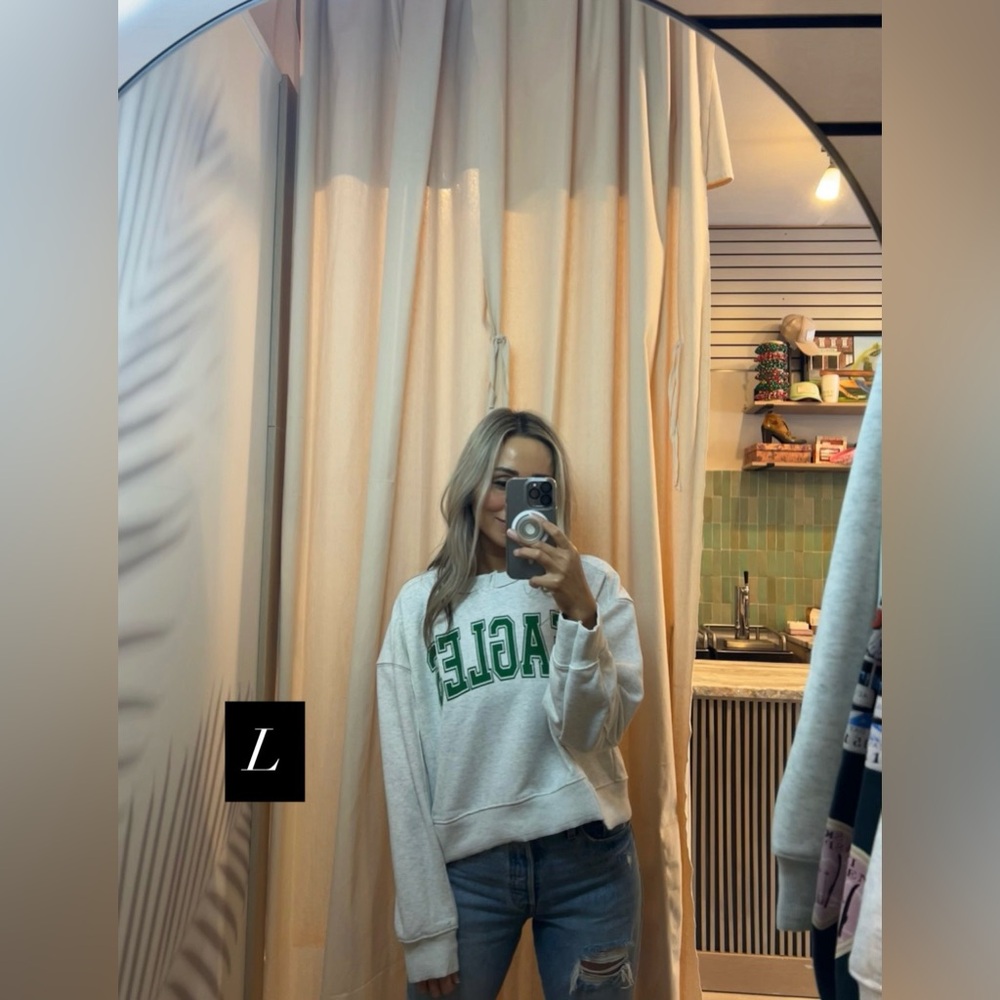 Eagles Boxy Cropped Crewneck Sweatshirt - Picture 12 of 14